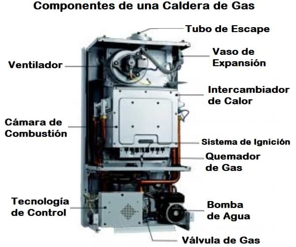 Componentes de una caldera de gas